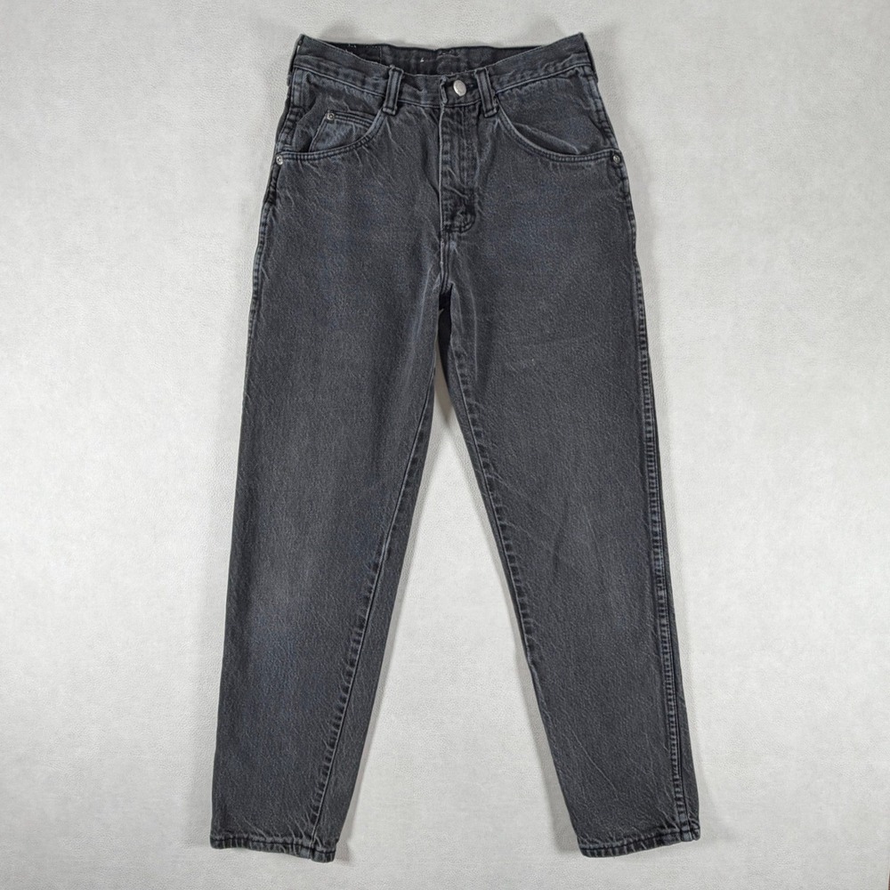 Wrangler Black High Waisted Tapered Jeans Vintage 90s Made in USA Womens 25x28